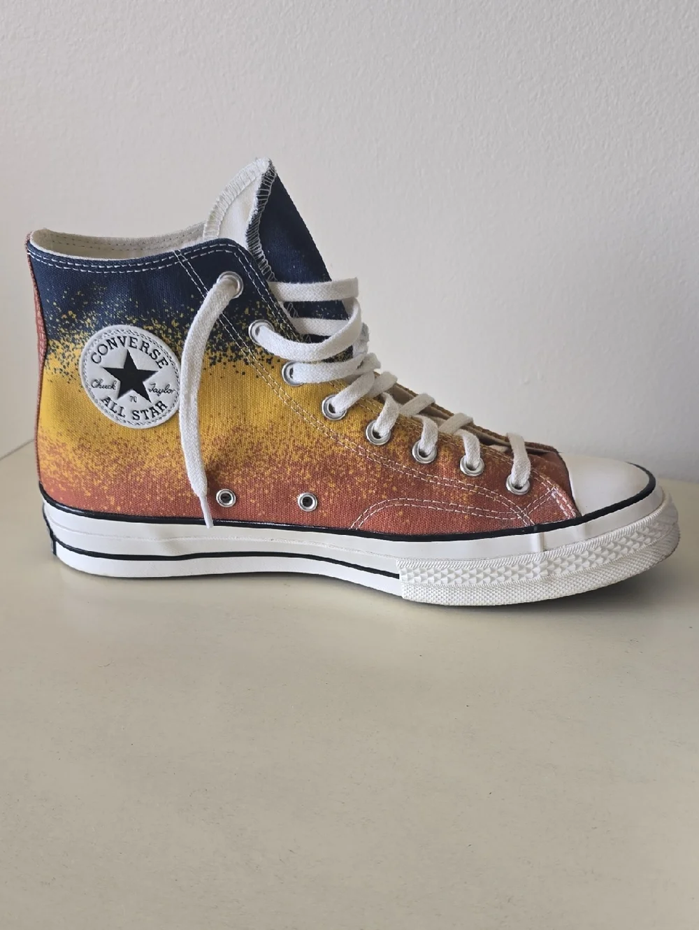 Unisex Converse High Top Sneakers - Blue, Yellow, Orange Gradient - Picture 1 of 5